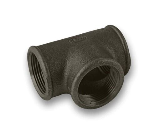 ¼ - 4" Black Malleable Iron Equal Tee Fitting
