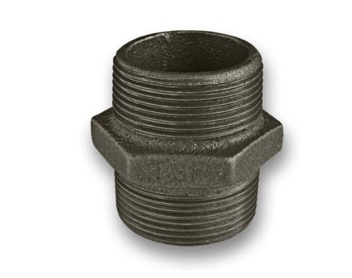 ½ - 3" Black Malleable Iron Hexagon Nipple Fitting