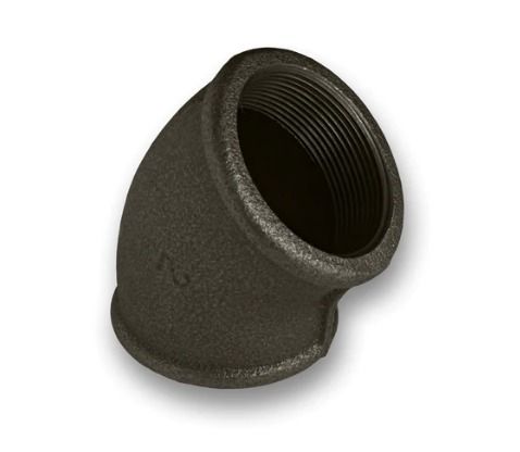 ½ - 3" Black Malleable Iron Female/Female Elbow Fitting 45°